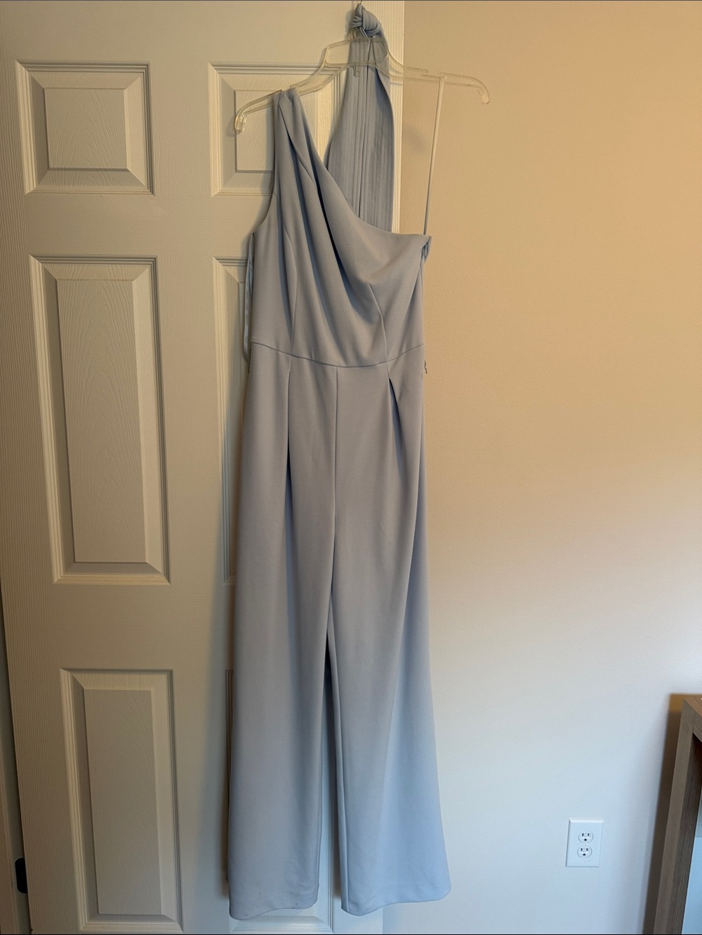 One-Shoulder Light Blue Jumpsuit